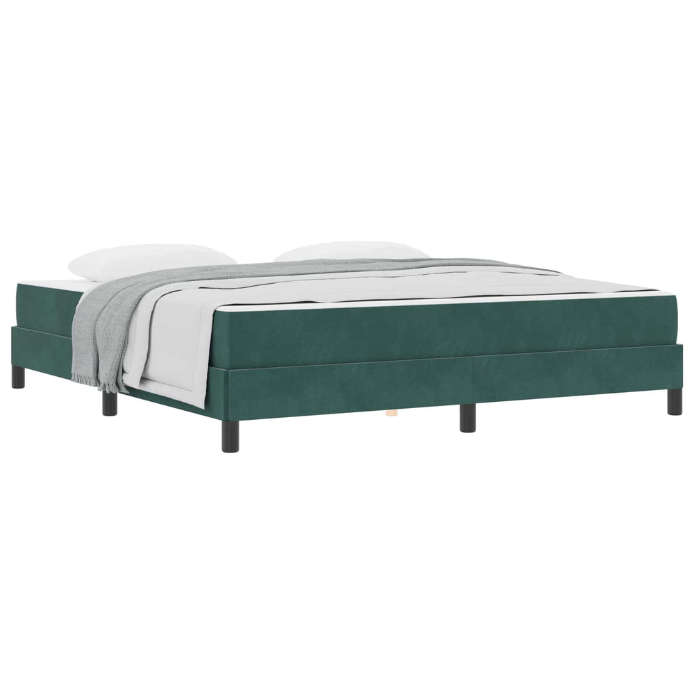 vidaXL Box Spring Bed with Mattress Dark Green 180 x 210 cm Fabric