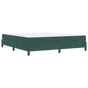 vidaXL Box Spring Bed with Mattress Dark Green 180 x 210 cm Fabric
