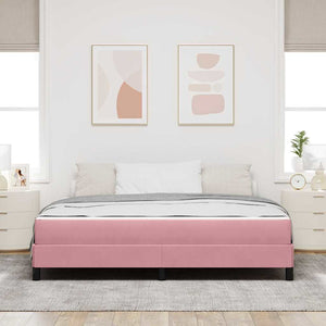 vidaXL Box Spring Bed with Mattress Pink 180 x 210 cm Fabric