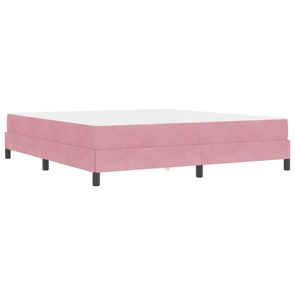vidaXL Box Spring Bed with Mattress Pink 180 x 210 cm Fabric