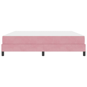 vidaXL Box Spring Bed with Mattress Pink 180 x 210 cm Fabric