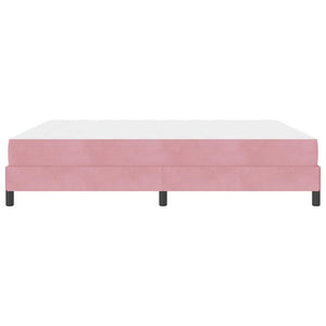 vidaXL Box Spring Bed with Mattress Pink 180 x 210 cm Fabric