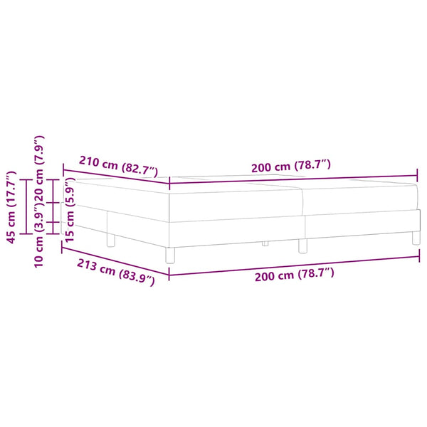 vidaXL Box Spring Bed with Mattress Dark Green 200 x 210 cm Fabric