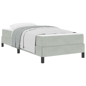 vidaXL Box Spring Bed with Mattress Light Gray 80 x 220 cm Fabric