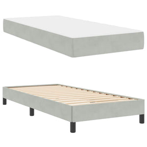 vidaXL Box Spring Bed with Mattress Light Gray 80 x 220 cm Fabric