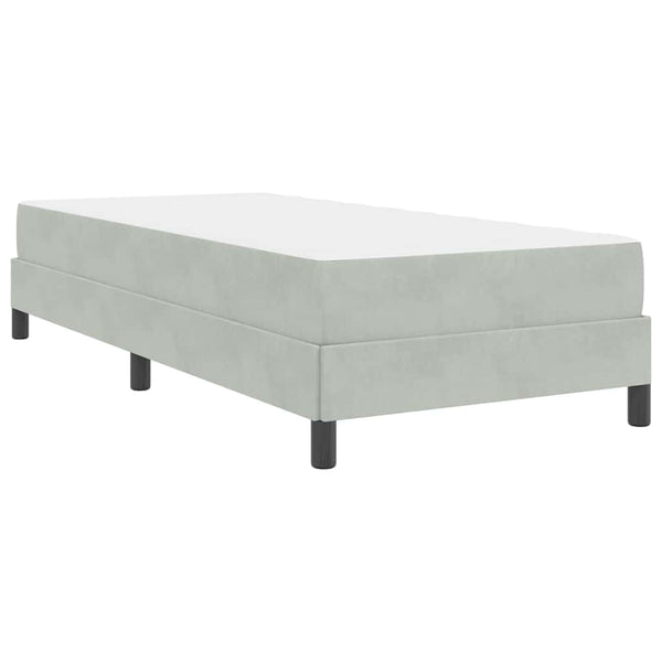 vidaXL Box Spring Bed with Mattress Light Gray 80 x 220 cm Fabric