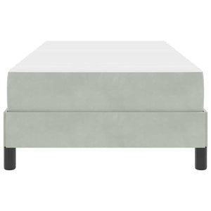 vidaXL Box Spring Bed with Mattress Light Grey 90 x 220 cm Fabric