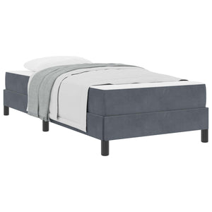 vidaXL Box Spring Bed with Mattress Dark Grey 90 x 220 cm Fabric