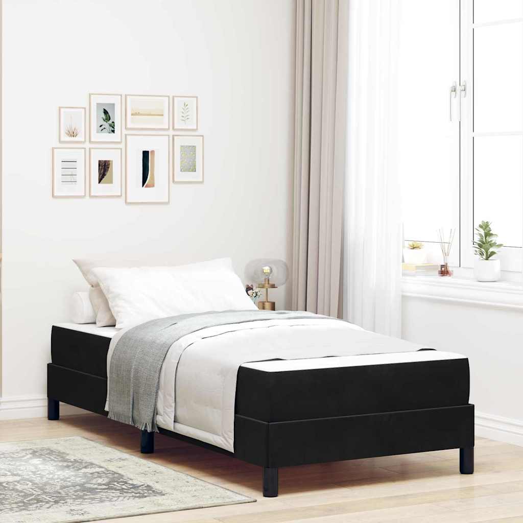 vidaXL Box Spring Bed with Mattress Black 90 x 220 cm Fabric