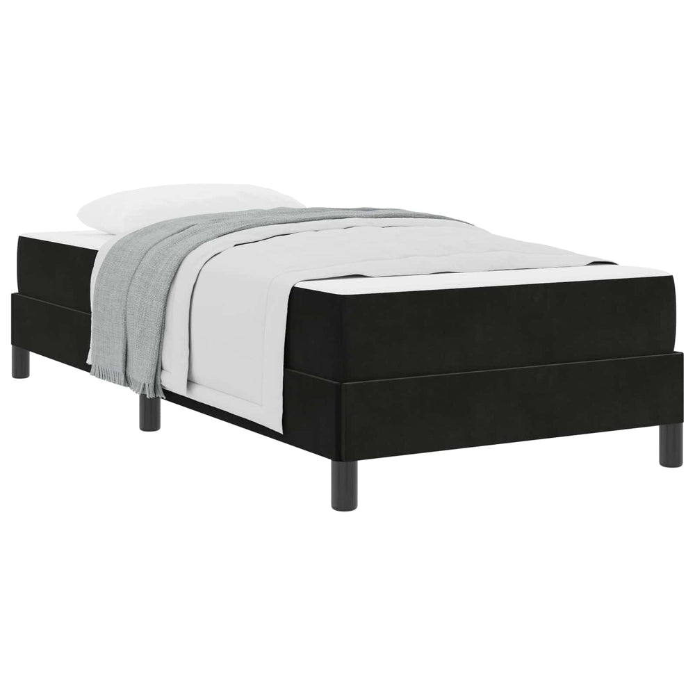 vidaXL Box Spring Bed with Mattress Black 90 x 220 cm Fabric