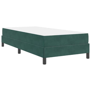 vidaXL Box Spring Bed with Mattress Dark Green 90 x 220 cm Fabric