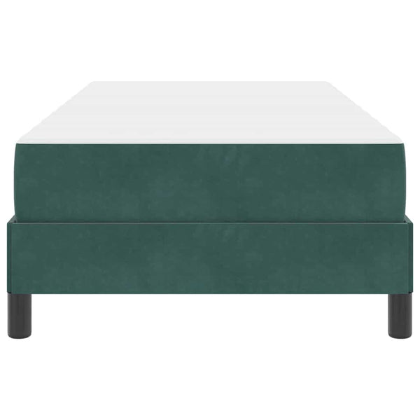 vidaXL Box Spring Bed with Mattress Dark Green 90 x 220 cm Fabric