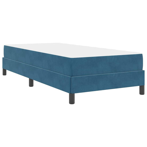 vidaXL Dark Blue Fabric Box Spring Bed with Mattress 90 x 220 cm