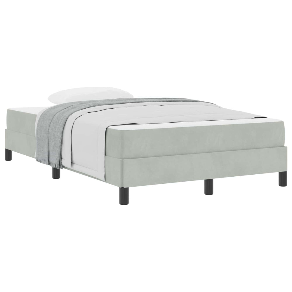 vidaXL Box Spring Bed with Mattress Light Grey 120 x 220 cm Fabric
