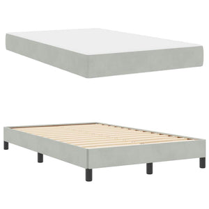 vidaXL Box Spring Bed with Mattress Light Grey 120 x 220 cm Fabric