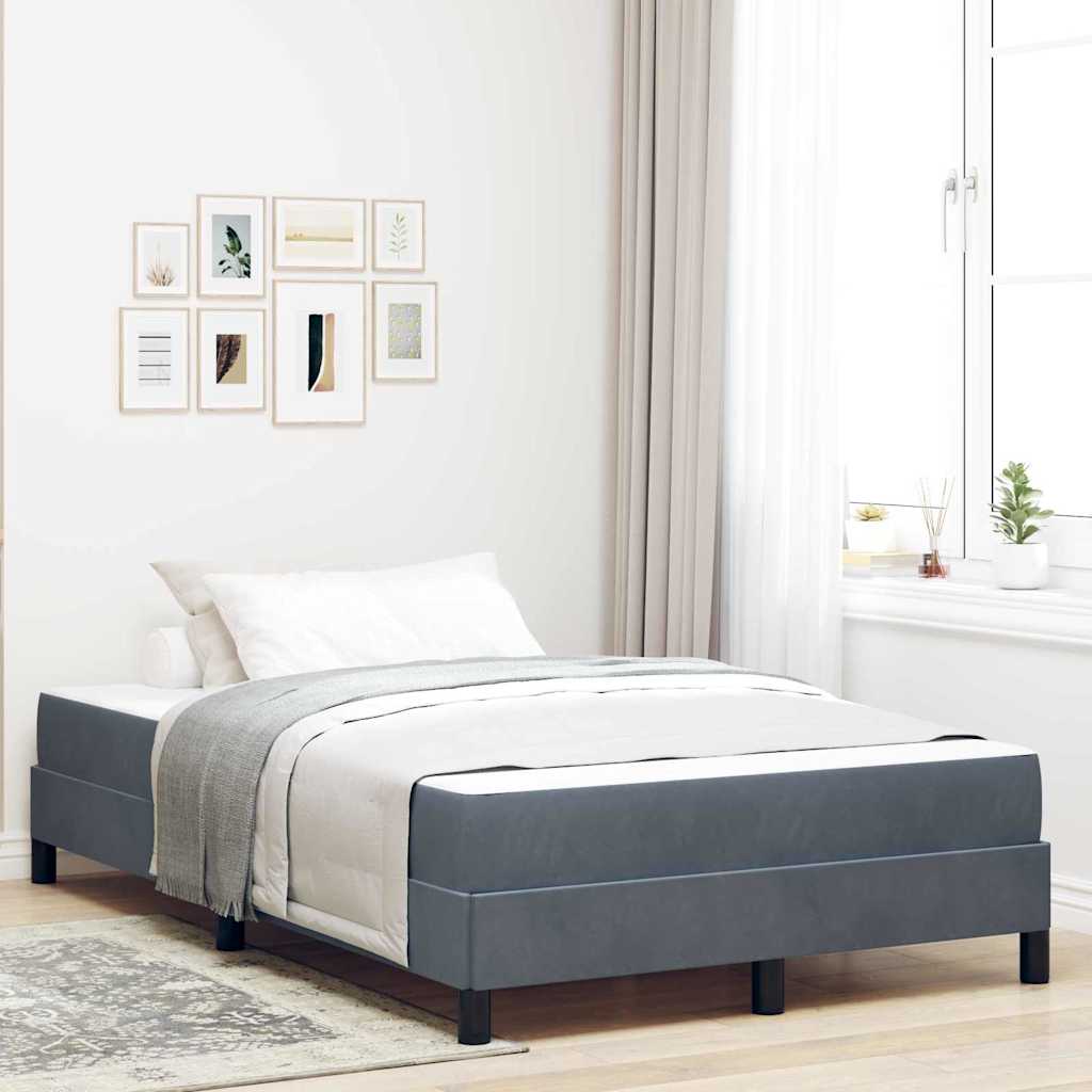 vidaXL Box Spring Bed with Mattress Dark Gray 120 x 220 cm Fabric