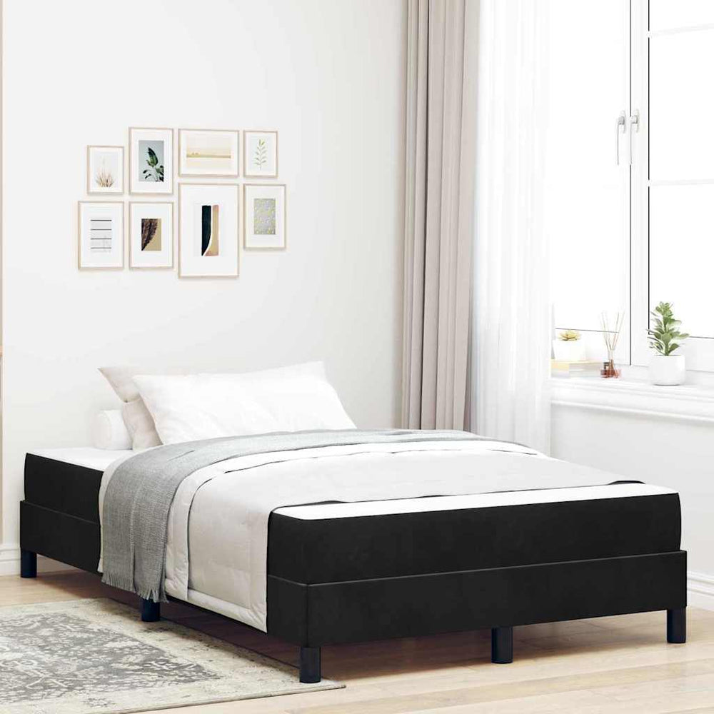 vidaXL Box Spring Bed with Mattress Black 120 x 220 cm Fabric