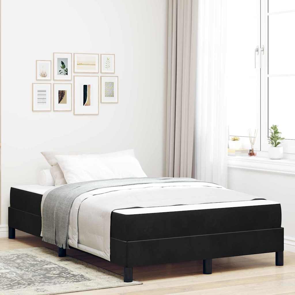 vidaXL Box Spring Bed with Mattress Black 120 x 220 cm Fabric