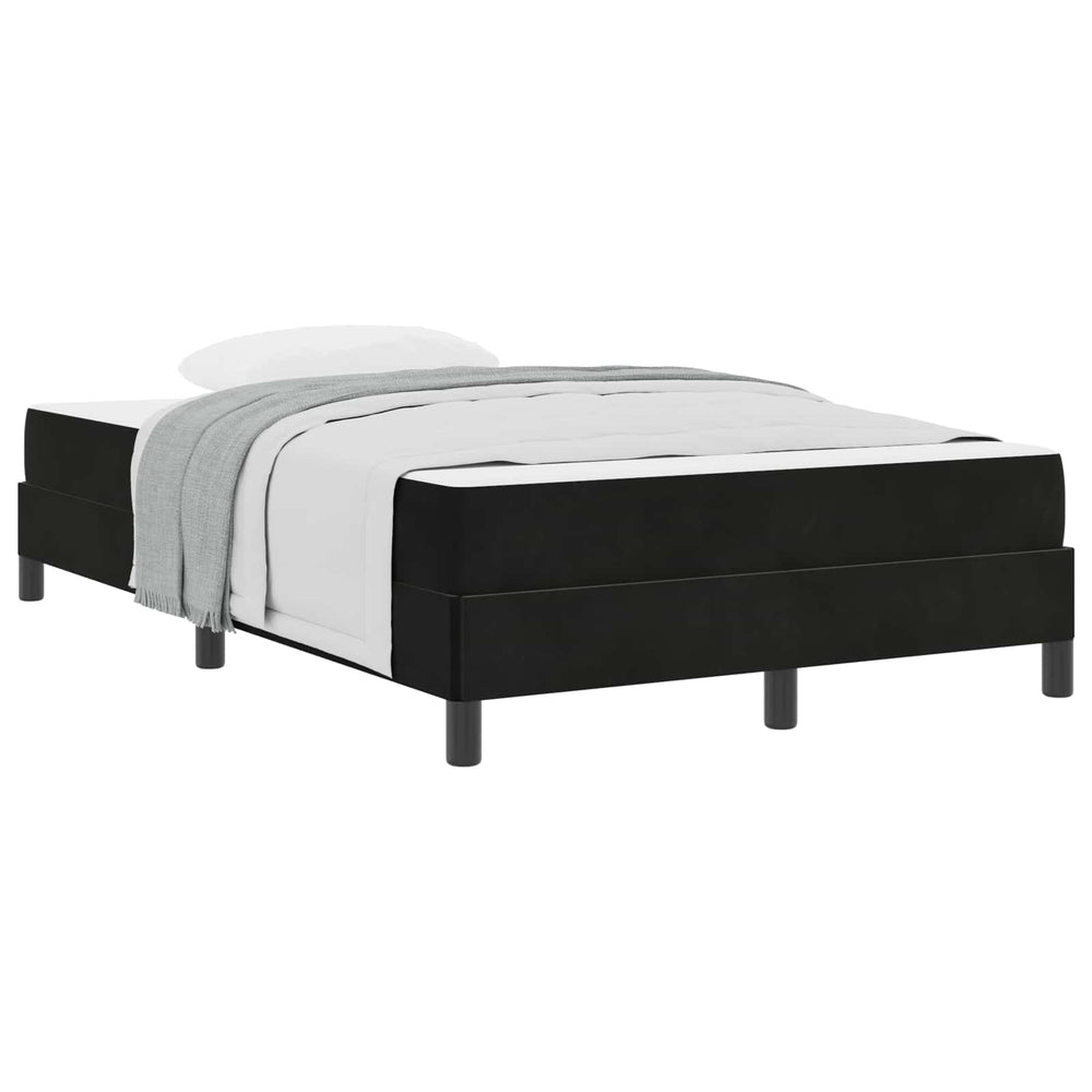 vidaXL Box Spring Bed with Mattress Black 120 x 220 cm Fabric