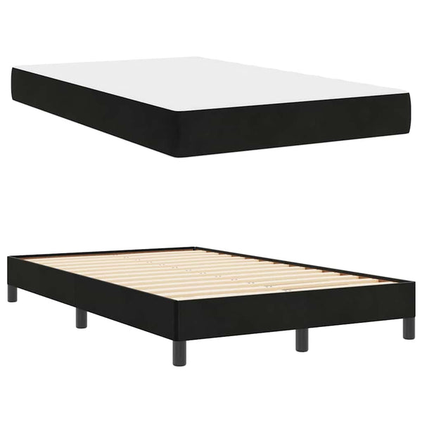 vidaXL Box Spring Bed with Mattress Black 120 x 220 cm Fabric