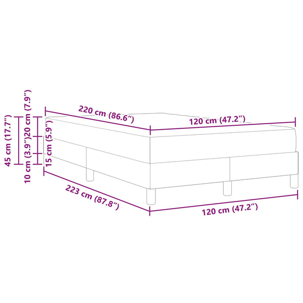 vidaXL Box Spring Bed with Mattress Black 120 x 220 cm Fabric