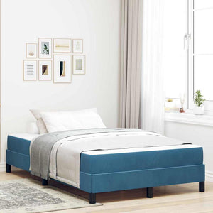 vidaXL Box Spring Bed with Mattress Dark Blue 120 x 220 cm Fabric