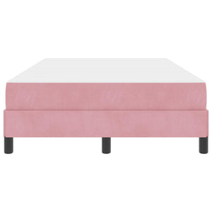 vidaXL Box Spring Bed with Mattress Pink 120 x 220 cm Fabric