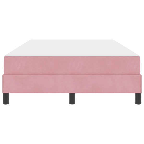 vidaXL Box Spring Bed with Mattress Pink 120 x 220 cm Fabric