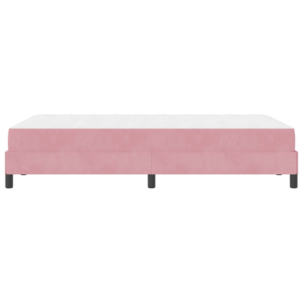 vidaXL Box Spring Bed with Mattress Pink 120 x 220 cm Fabric