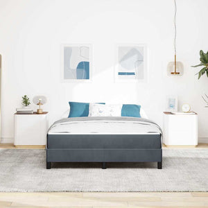 vidaXL Box Spring Bed with Mattress Dark Grey 140 x 220 cm Fabric