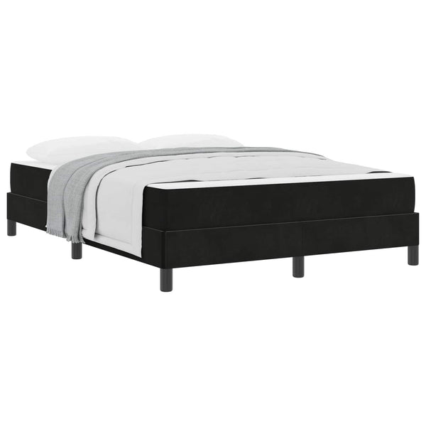 vidaXL Box Spring Bed with Mattress Black 140 x 220 cm Fabric