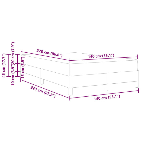 vidaXL Box Spring Bed with Mattress Black 140 x 220 cm Fabric