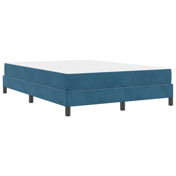 vidaXL Box Spring Bed with Mattress Dark Blue 140 x 220 cm Fabric