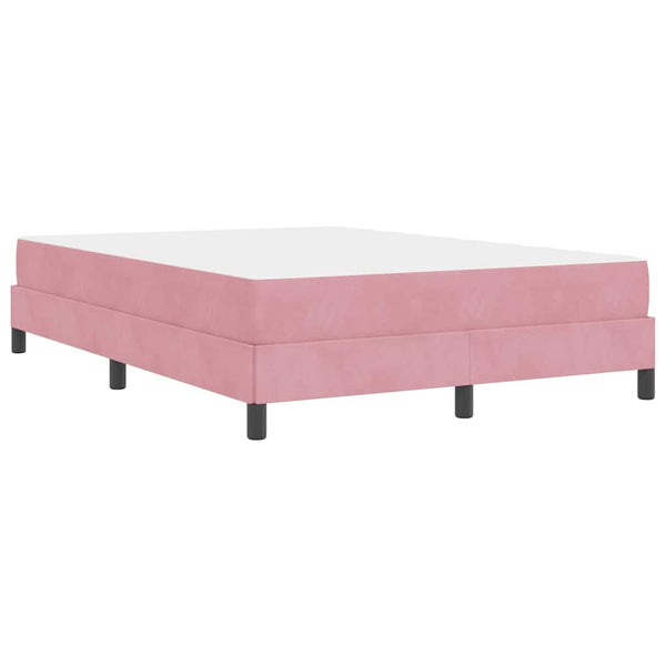 vidaXL Box Spring Bed with Mattress Pink 140 x 220 cm Fabric