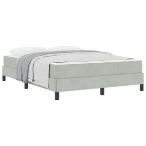 vidaXL Box Spring Bed with Mattress Light Gray 160 x 220 cm Fabric