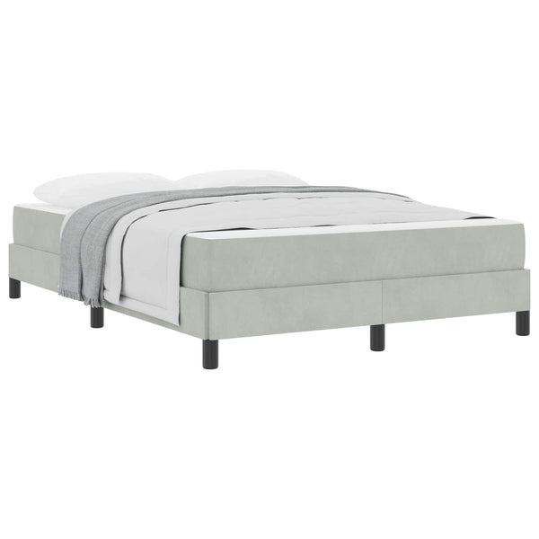vidaXL Box Spring Bed with Mattress Light Gray 160 x 220 cm Fabric