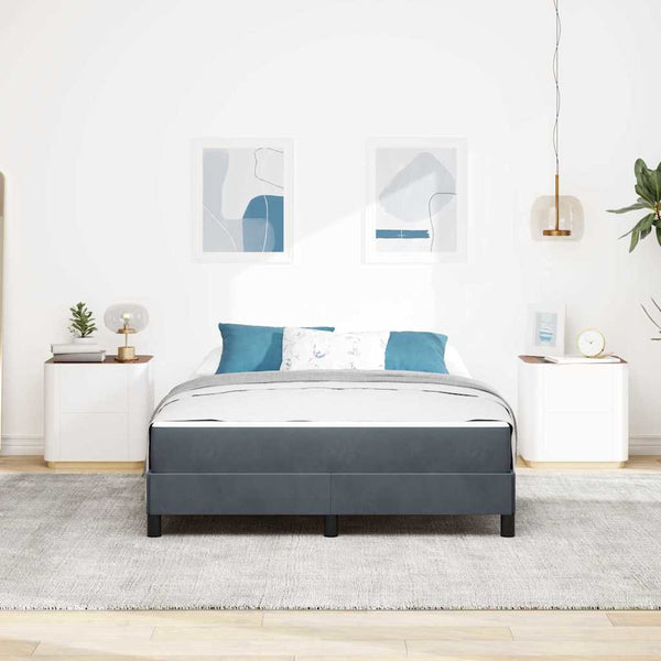vidaXL Box Spring Bed with Mattress Dark Grey 160 x 220 cm Fabric