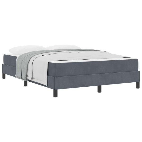 vidaXL Box Spring Bed with Mattress Dark Grey 160 x 220 cm Fabric
