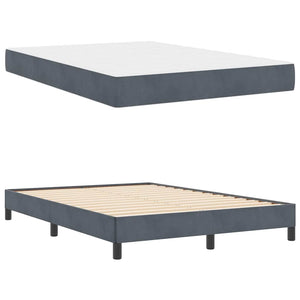 vidaXL Box Spring Bed with Mattress Dark Grey 160 x 220 cm Fabric