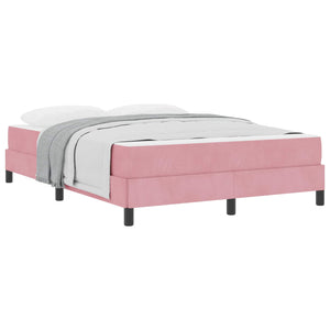 vidaXL Box Spring Bed with Mattress Pink 160 x 220 cm Fabric