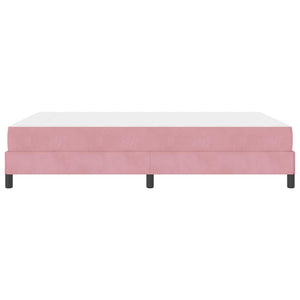 vidaXL Box Spring Bed with Mattress Pink 160 x 220 cm Fabric