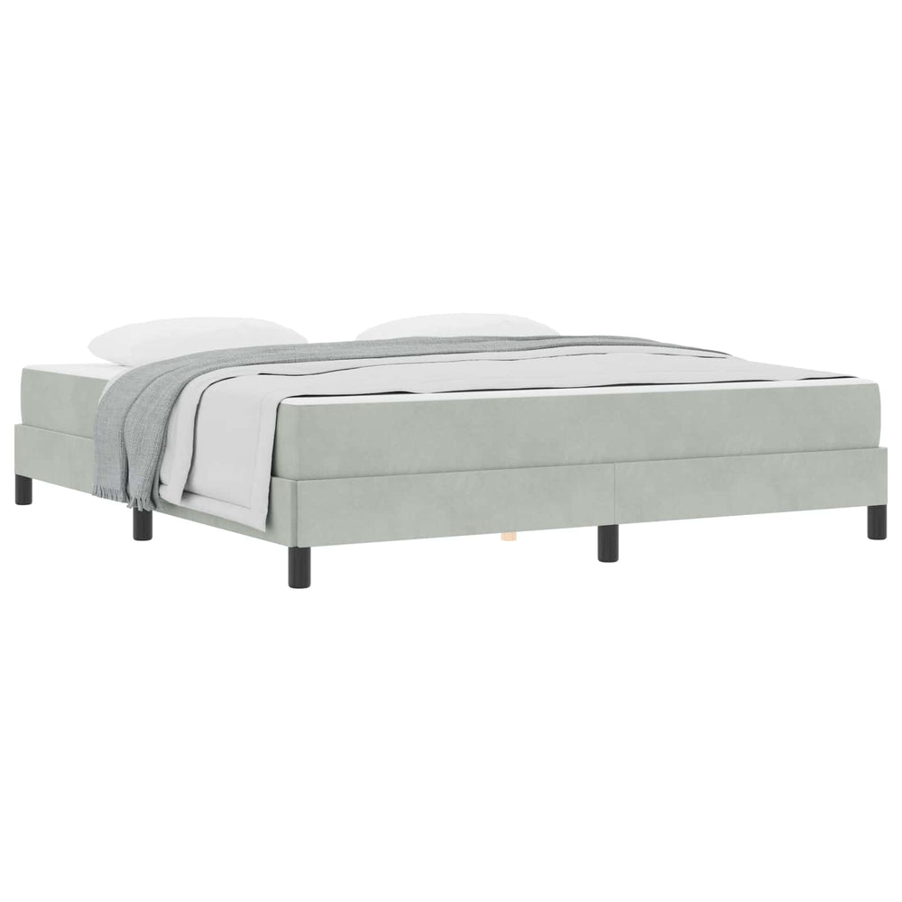vidaXL Box Spring Bed with Mattress Light Gray 180 x 220 cm Fabric