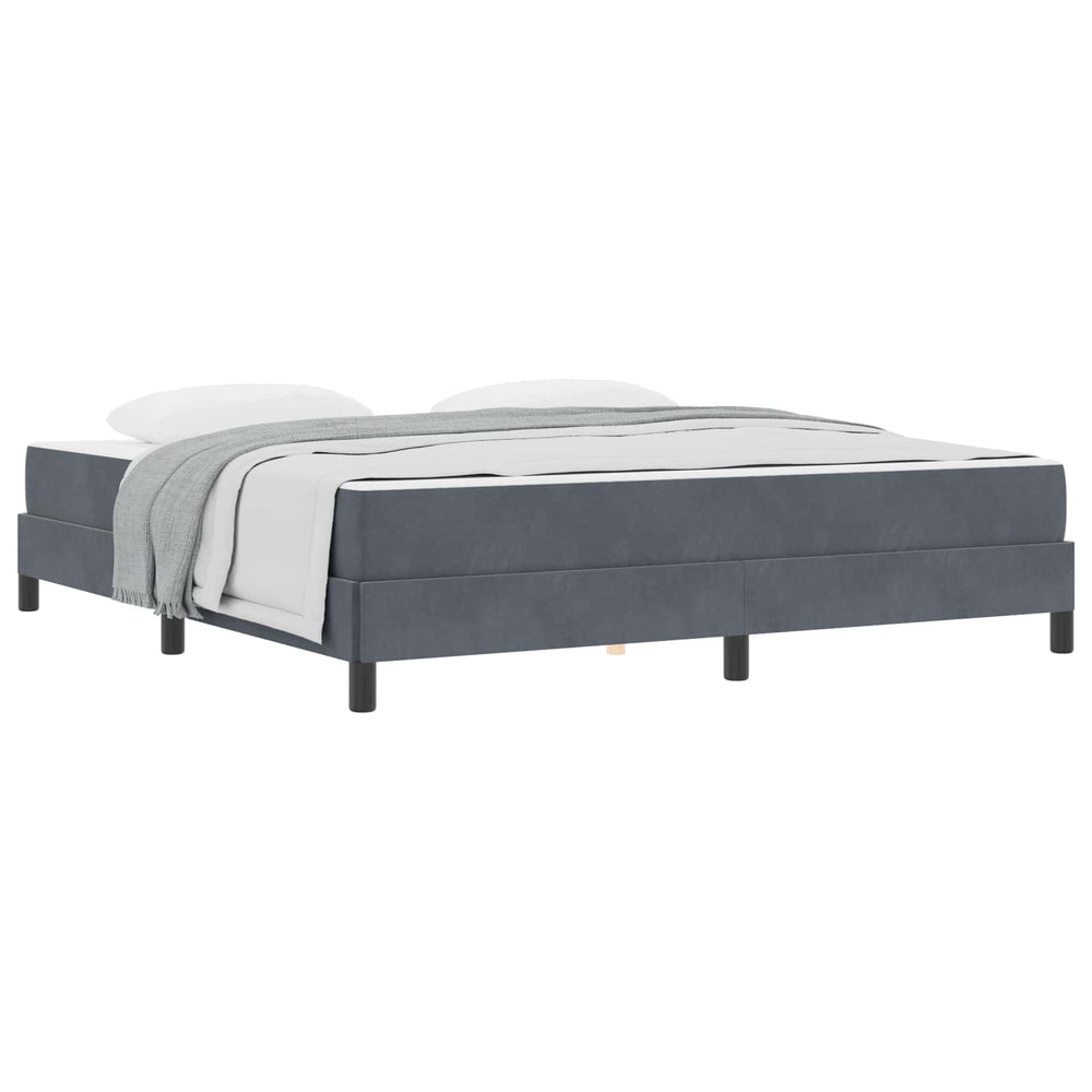 vidaXL Box Spring Bed with Mattress Dark Grey 180 x 220 cm Fabric