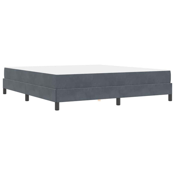 vidaXL Box Spring Bed with Mattress Dark Grey 180 x 220 cm Fabric
