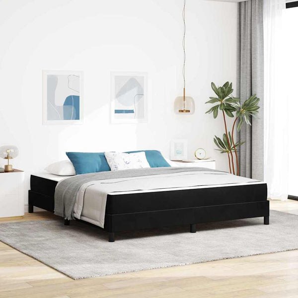 vidaXL Box spring bed with mattress Black 180 x 220 cm Fabric
