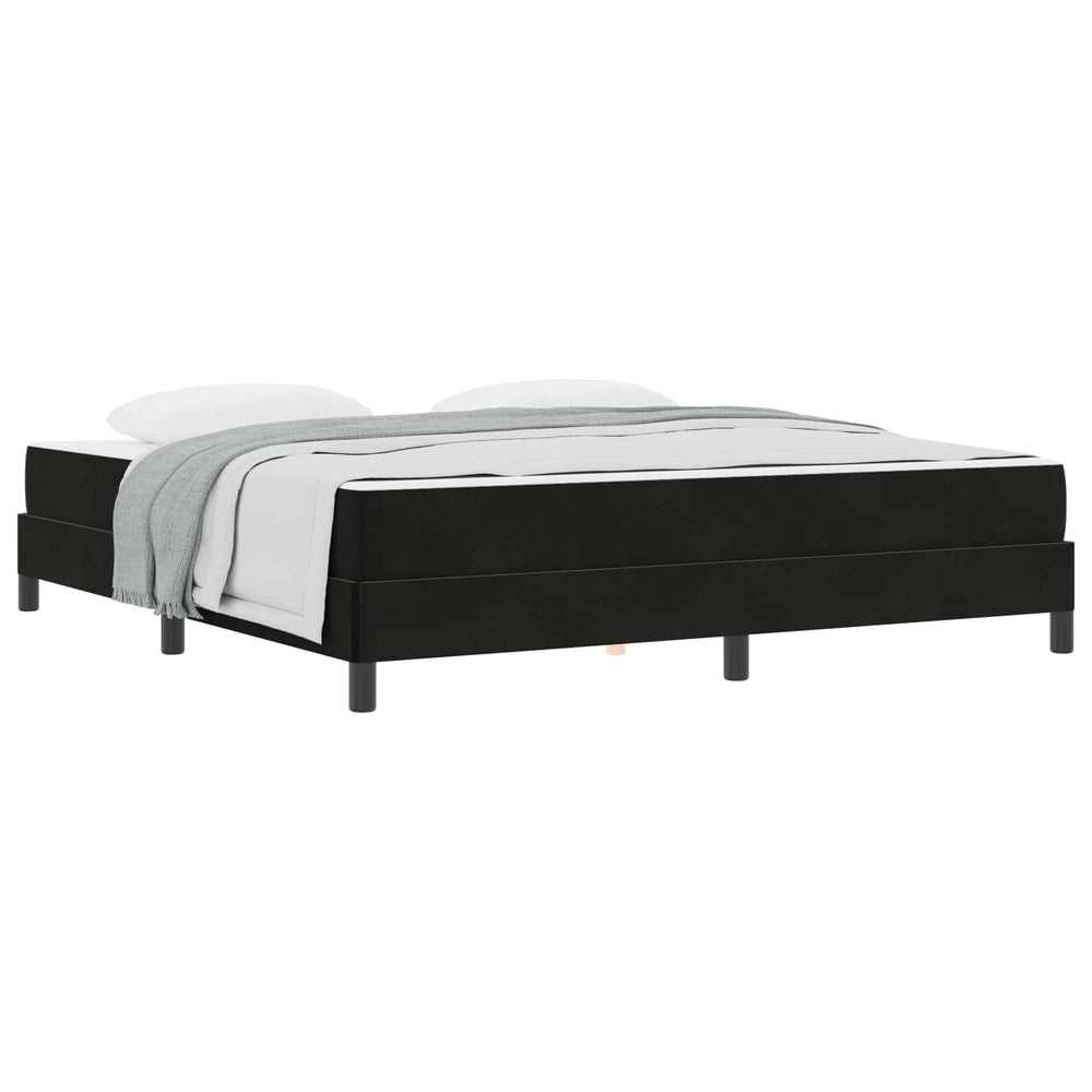vidaXL Box spring bed with mattress Black 180 x 220 cm Fabric