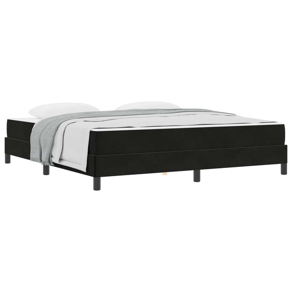 vidaXL Box spring bed with mattress Black 180 x 220 cm Fabric