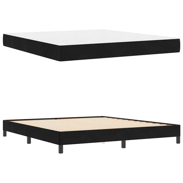vidaXL Box spring bed with mattress Black 180 x 220 cm Fabric