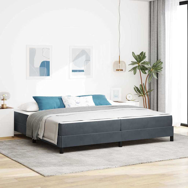vidaXL Box Spring Bed with Mattress Dark Grey 200 x 220 cm Fabric
