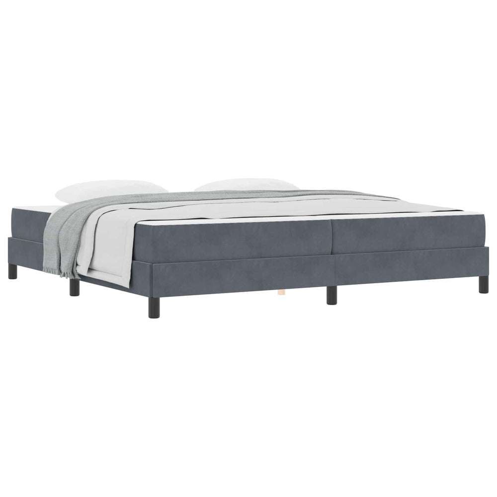 vidaXL Box Spring Bed with Mattress Dark Grey 200 x 220 cm Fabric